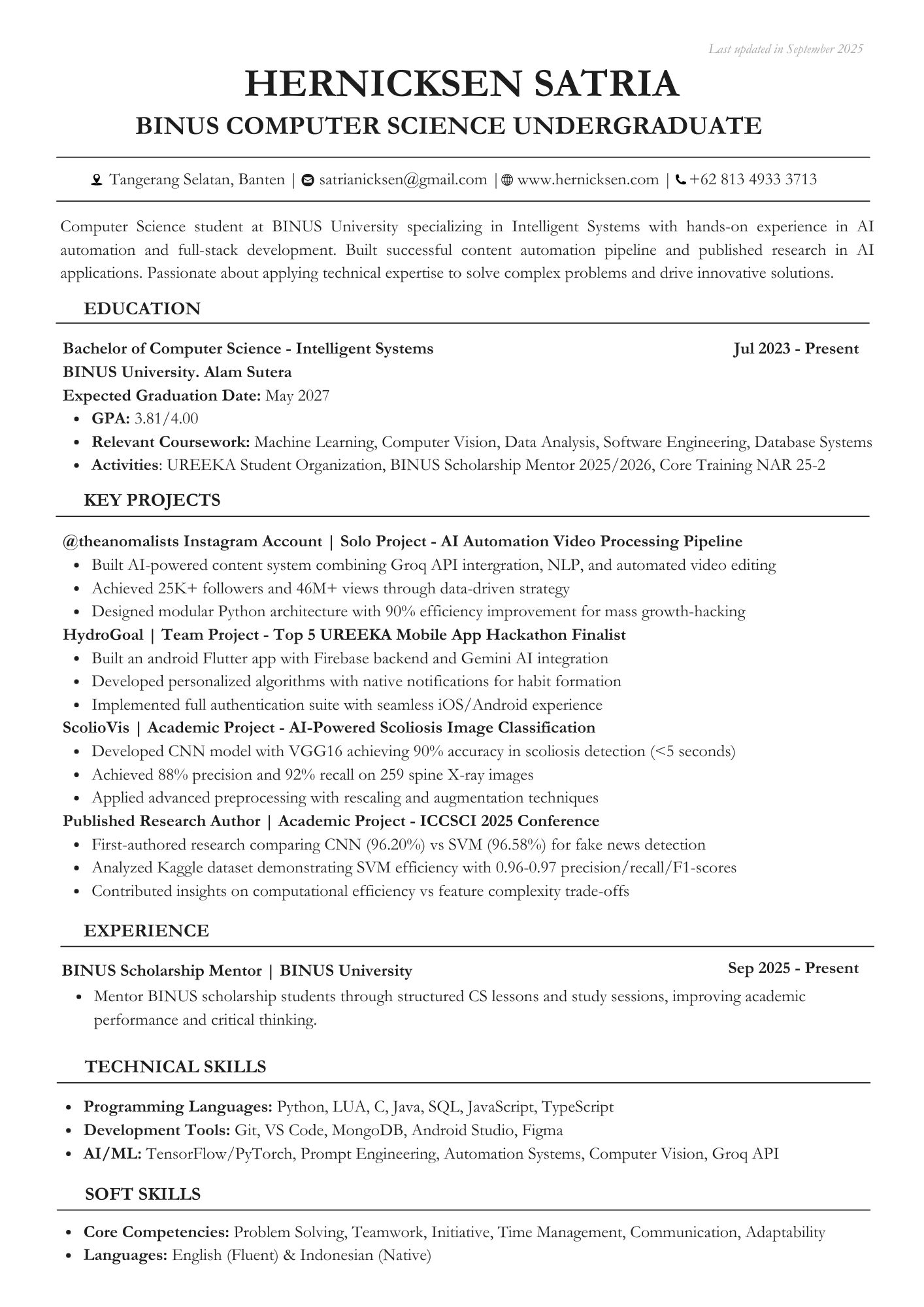 Hernicksen Satria CV Preview